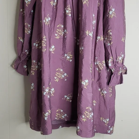 A New Day Long Sleeve Tent Purple Floral Dress - Picture 6 of 8